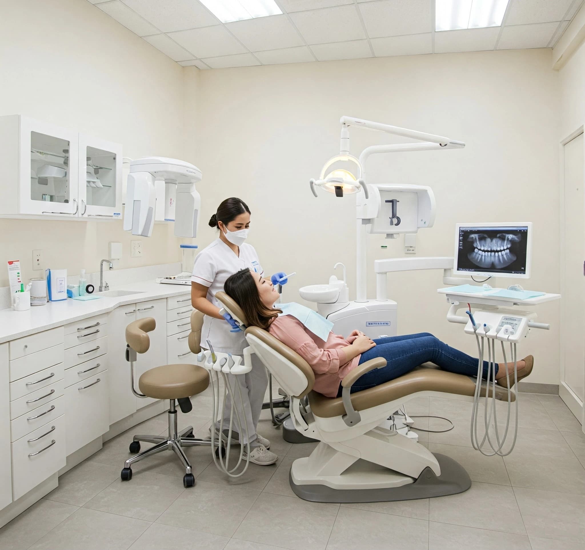 Dental team keeping up with the latest dental technologies